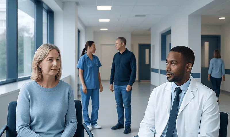 Bone Spurs Explained: Causes, Symptoms, and When Treatment Is Needed 4 Doctor consulting with a patient in a hospital corridor.