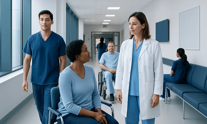 CAR-T Therapy for Blood Cancers: What Patients Should Know 12 Medical team discussing patient care in hospital corridor.