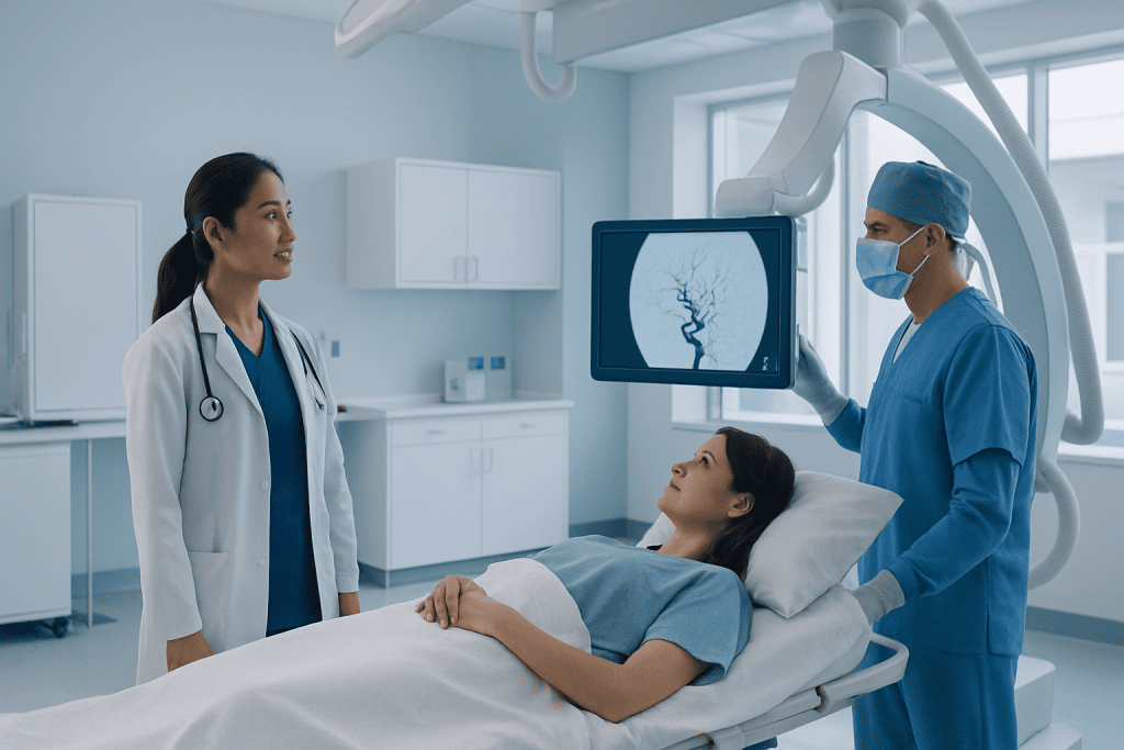 Cerebral Angiography: What to Expect Before, During, and After Brain Vessel Imaging 1 Medical team preparing for cerebral angiography procedure in hospital.