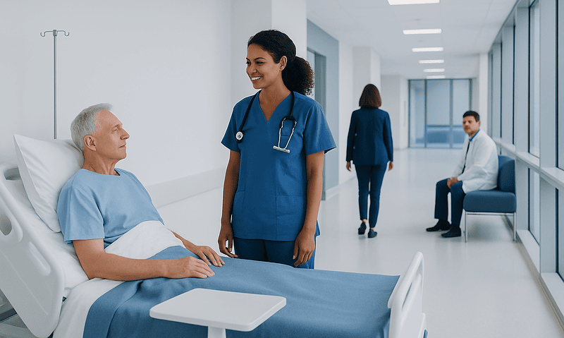 Coronary Angiography Recovery: How Long It Takes and What to Avoid 9 Hospital room with patient and healthcare professionals, modern medical setting.