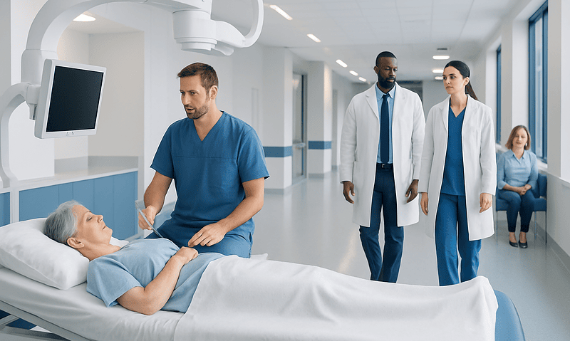 Image-Guided Tumor Ablation: How Heat or Cold Can Destroy Small Tumors 15 Medical team preparing for tumor ablation procedure in hospital.