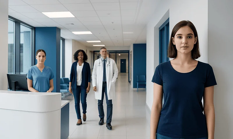 Labiaplasty in Turkey: Benefits, Risks, and How to Choose a Surgeon 6 Group of healthcare professionals in a modern hospital corridor.