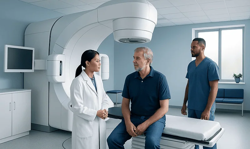 Radiation Oncology: How Cancer Radiation Treatment Works 2 Medical team preparing for radiation therapy consultation in a modern hospital.