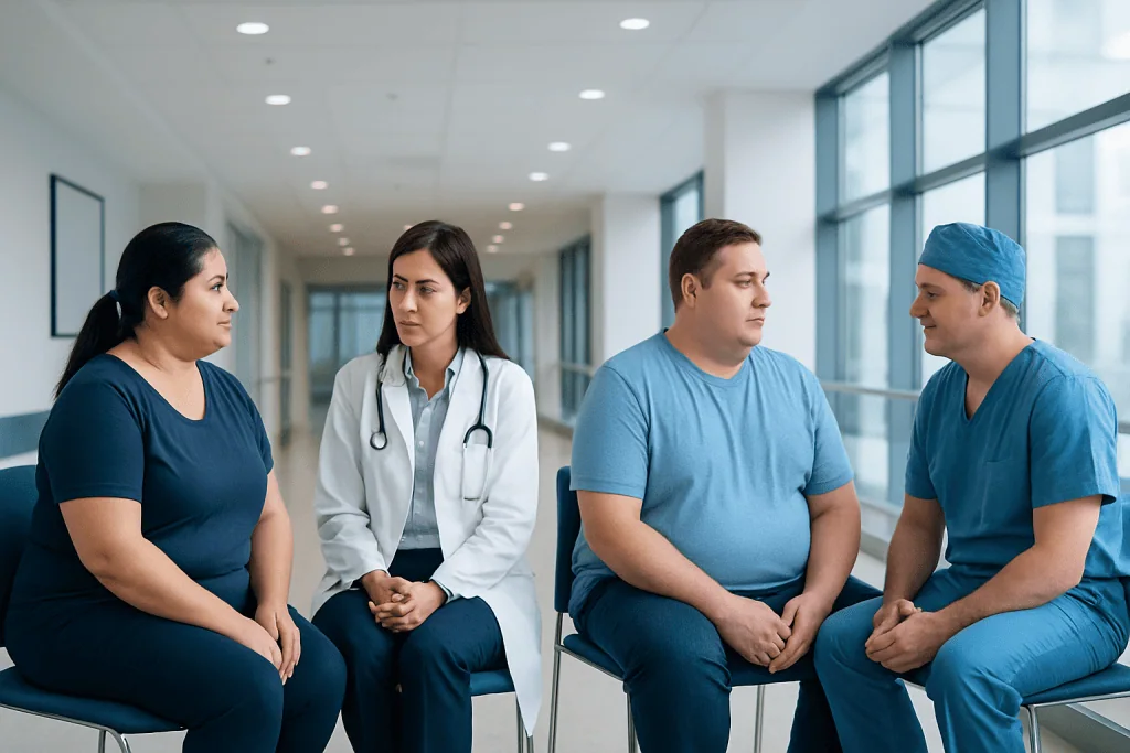 Medical Weight Loss vs Bariatric Surgery: How Doctors Decide the Best Option 1 Medical consultation with healthcare professionals discussing weight loss options.