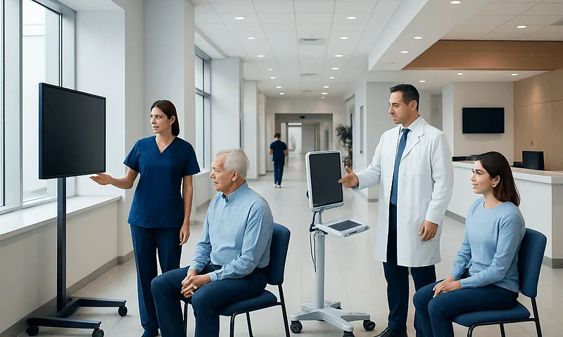 CT Colonography vs Colonoscopy: Screening Options for Colon Cancer 13 Medical professionals preparing patients for a colon cancer screening procedure.