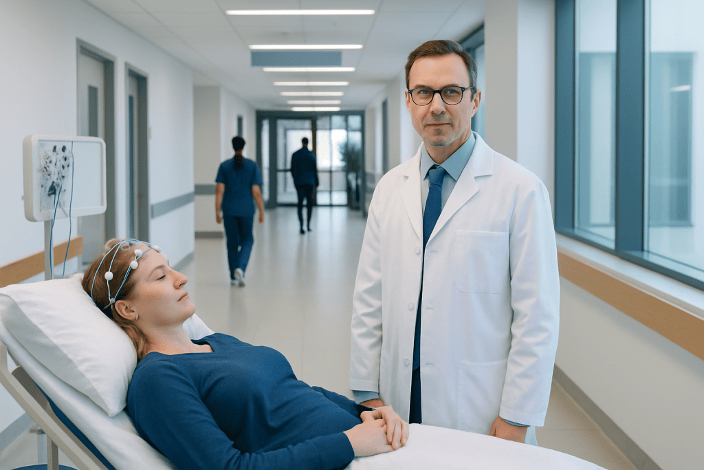 What Does a Neurophysiologist Do? Tests, Training, and When You May See One 1 Neurophysiologist consulting patient in hospital corridor.