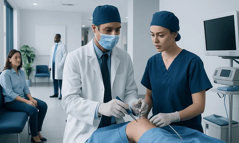 Arthroscopy: How Minimally Invasive Joint Surgery Works 8 Surgeons performing minimally invasive joint surgery in a hospital setting.