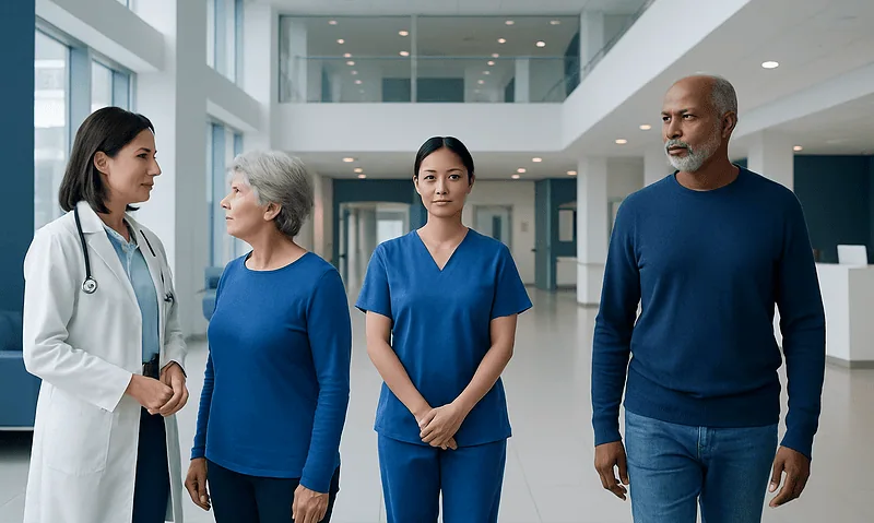 Cancer Prevention: Risk-Reducing Habits That Really Make a Difference 2 Medical team discussing patient care in a modern hospital lobby.