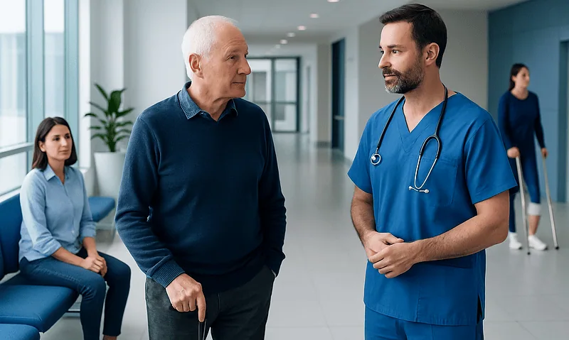 When Should You See an Orthopedic Surgeon? 13 Orthopedic consultation at Acibadem Hospital with doctor and patient.