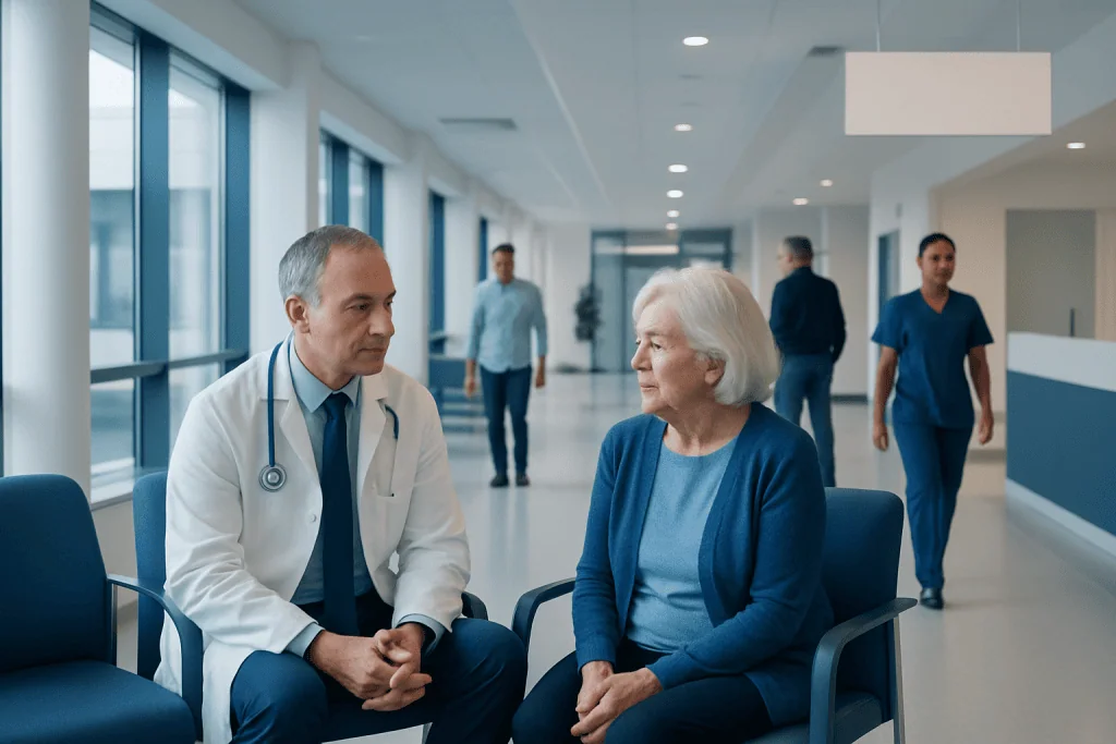 Memory Loss Specialist: What They Do and What to Expect at Your Visit 1 Doctor consulting with elderly patient in hospital corridor.