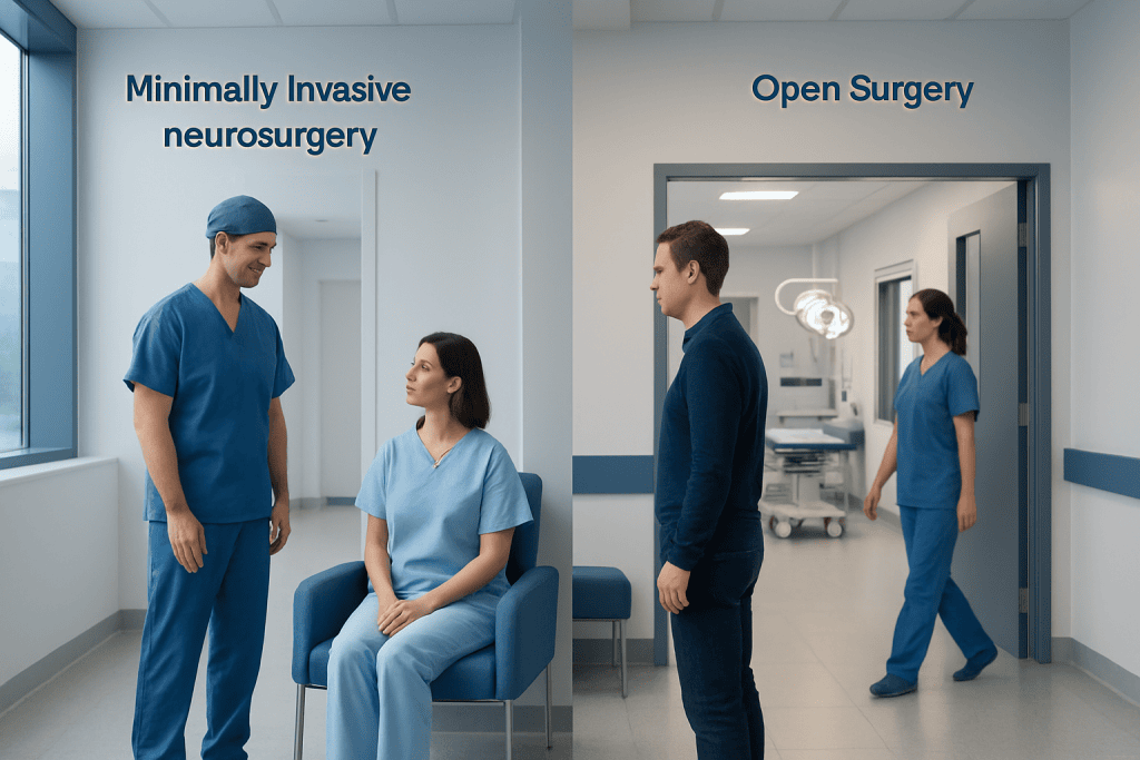 Minimally Invasive Neurosurgery vs Open Surgery: How Doctors Choose 1 Medical professionals discuss minimally invasive and open neurosurgery options.