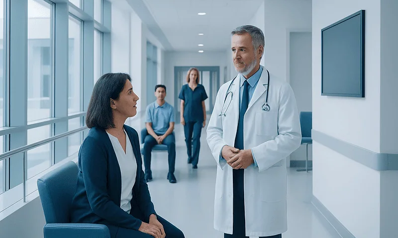 What Do Orthopedic Doctors Do? Tests, Treatments, and Common Conditions 6 Orthopedic consultation at Acibadem Hospital with doctor and patient.