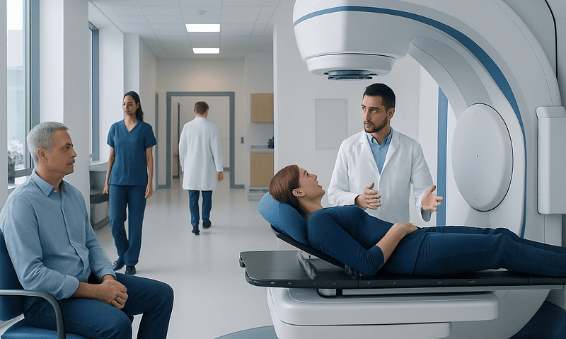 What Does Radiation Oncology Mean? How It Fits Into Cancer Treatment 14 Radiation oncology consultation at Acibadem Hospital with medical team and patient.