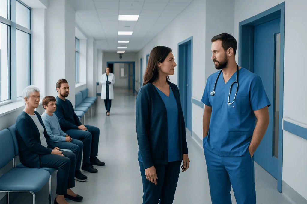 How to Prepare for ENT Surgery: Tests, Medications, and Recovery Planning 1 Hospital corridor with medical staff and patients waiting for ENT surgery.