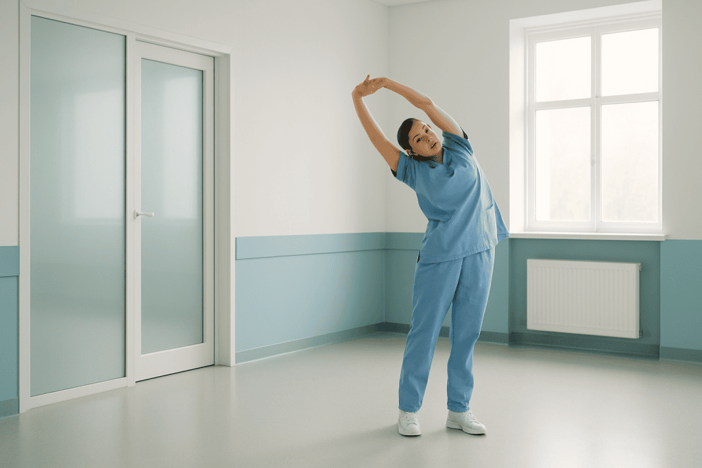 Pancreatic Cancer Survival: Latest Statistics & Prognosis. 1 Female healthcare worker stretching in hospital corridor.