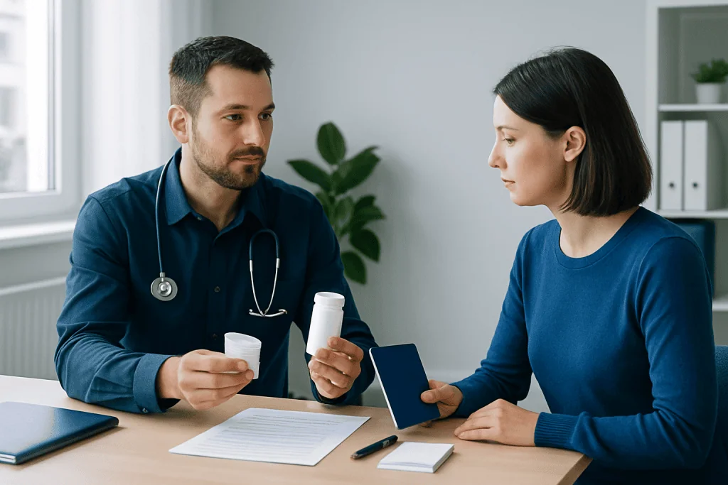 Prescriptions, supplies and documents for travel — Discharge medication plan