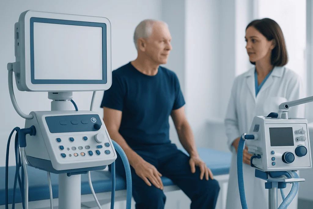 Patient and healthcare professional discussing prehabilitation in a hospital setting.