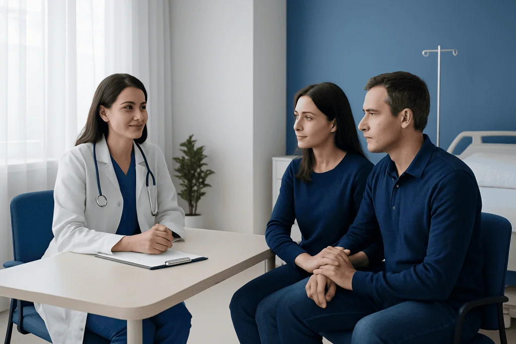 Support during hospital visits and admission — At Acibadem, family support during treatment travel