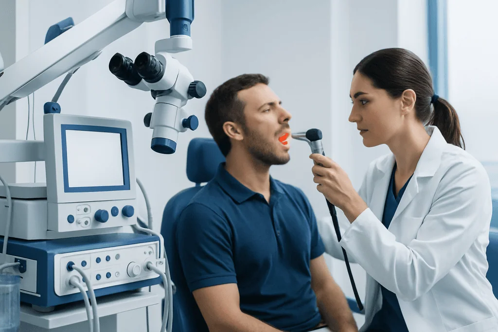Symptoms — peritonsillar abscess