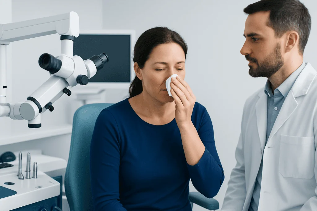 Nosebleeds: Common Causes, First Aid, and When to See an ENT 2 Symptoms and types of nosebleeds — nosebleeds