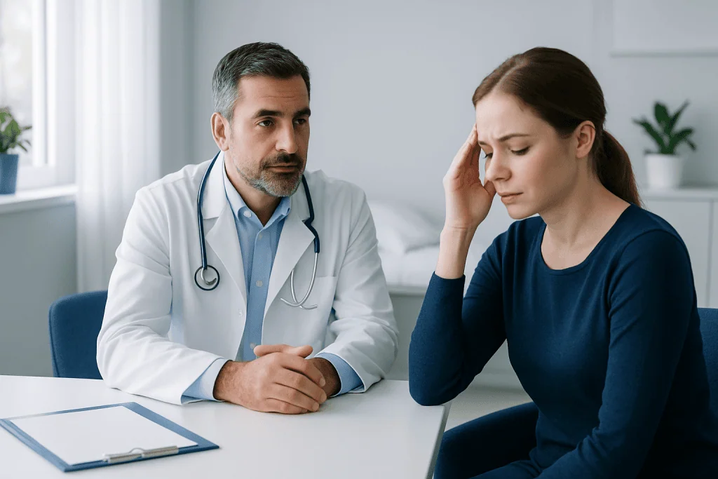 Doctor consulting with a patient about neuromuscular health at Acibadem Hospital.
