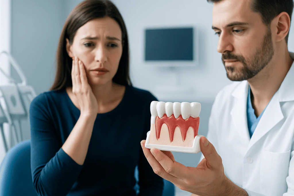 Symptoms of Receding Gums — Receding gums