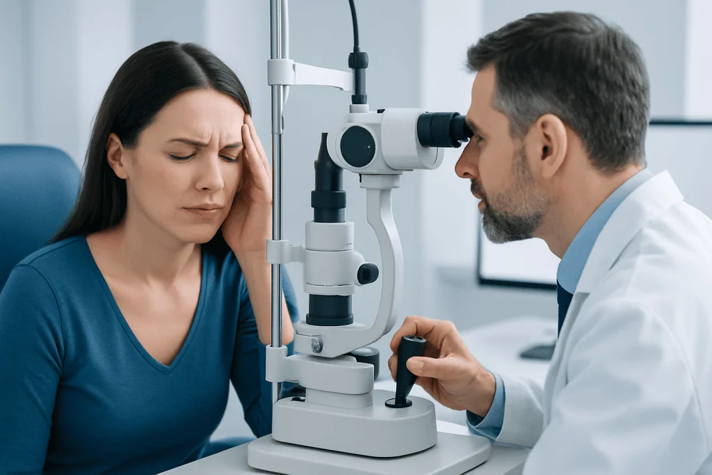 Neuro-ophthalmology examination for headache and vision changes at Acibadem Hospitals.