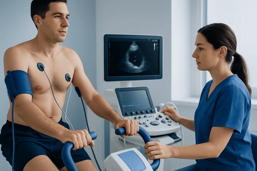 Nuclear Stress Test vs Stress Echocardiogram: Which Heart Test May Be Better? 2 What a stress echocardiogram shows — nuclear stress test vs stress echocardiogram
