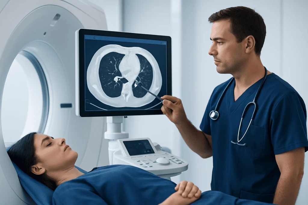 What doctors look at on imaging — lung nodule biopsy