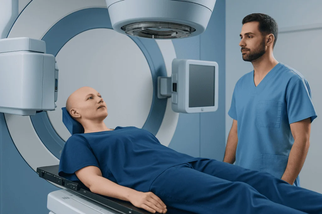 Patient undergoing advanced cancer treatment at Acibadem Hospital in Turkey.