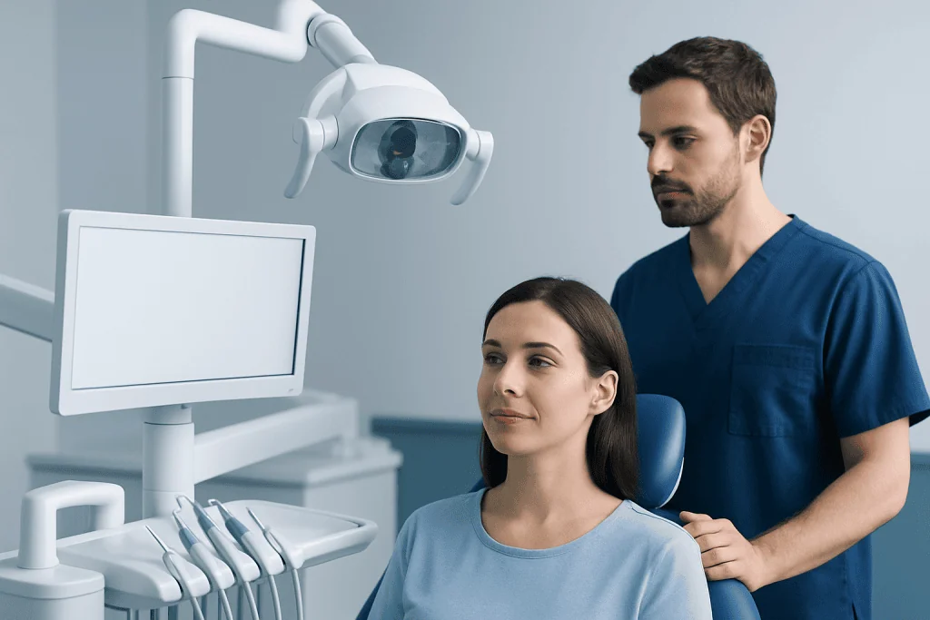 Dental consultation at Acibadem Hospital with modern equipment and professional staff.