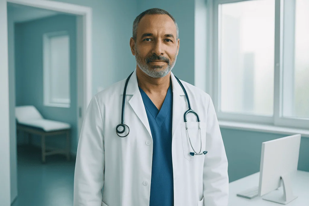 What Patients Often Miss Before Needing Lymphoma Treatment with Multidisciplinary Teams 1 Experienced doctor in a hospital setting with stethoscope and white coat.