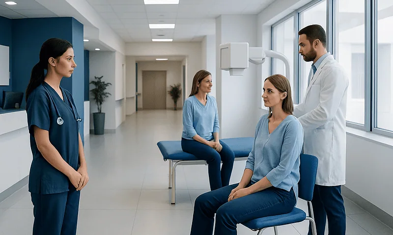 How Much Are Pre-Treatment Tests in Turkey? 2 Medical consultation at Acibadem Hospital with healthcare professionals and patient.