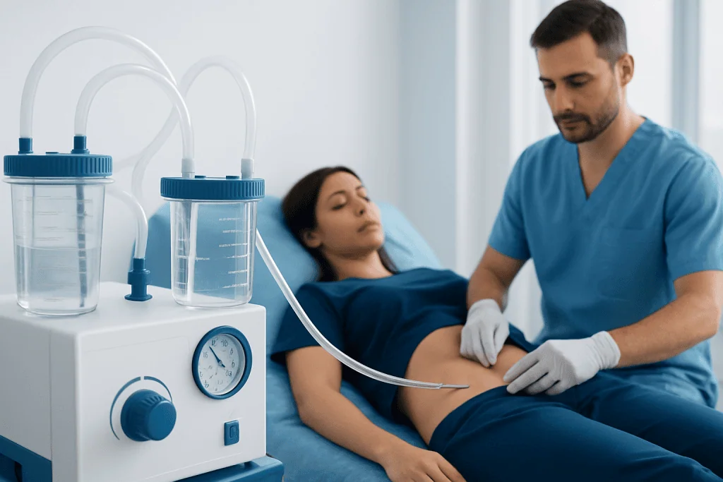 Liposuction procedure at Acibadem Hospital for body contouring.