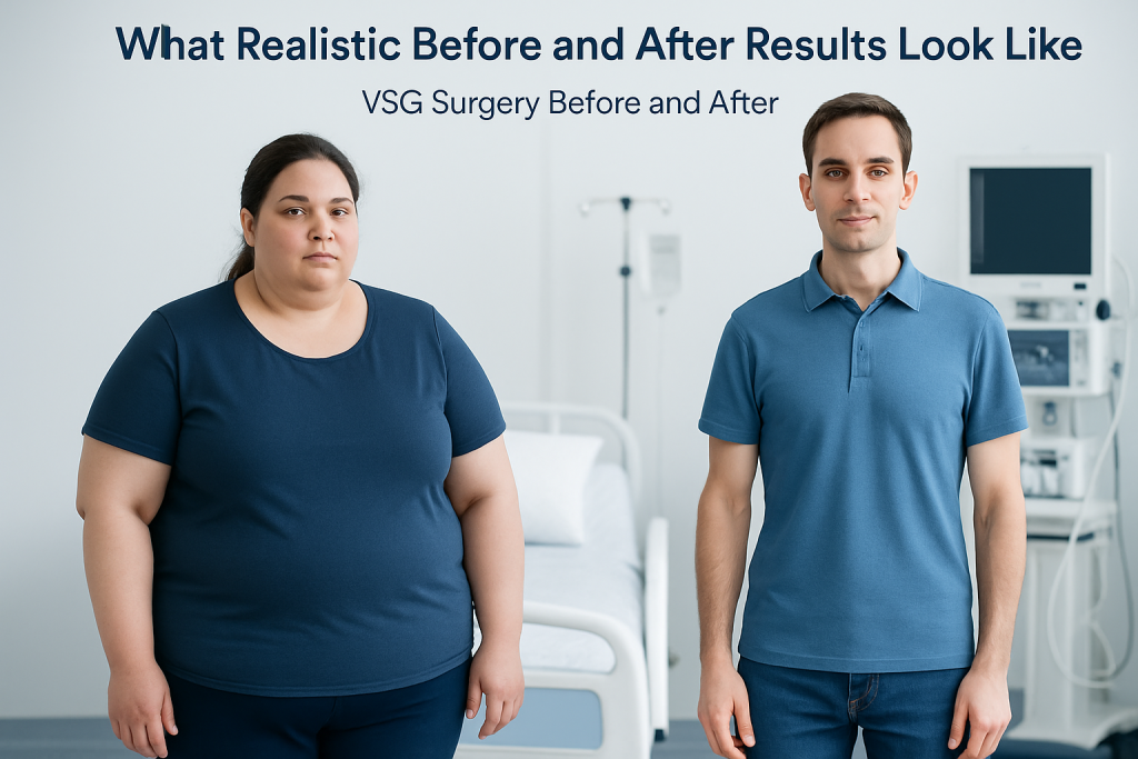 What Realistic Before and After Results Look Like — VSG surgery before and after