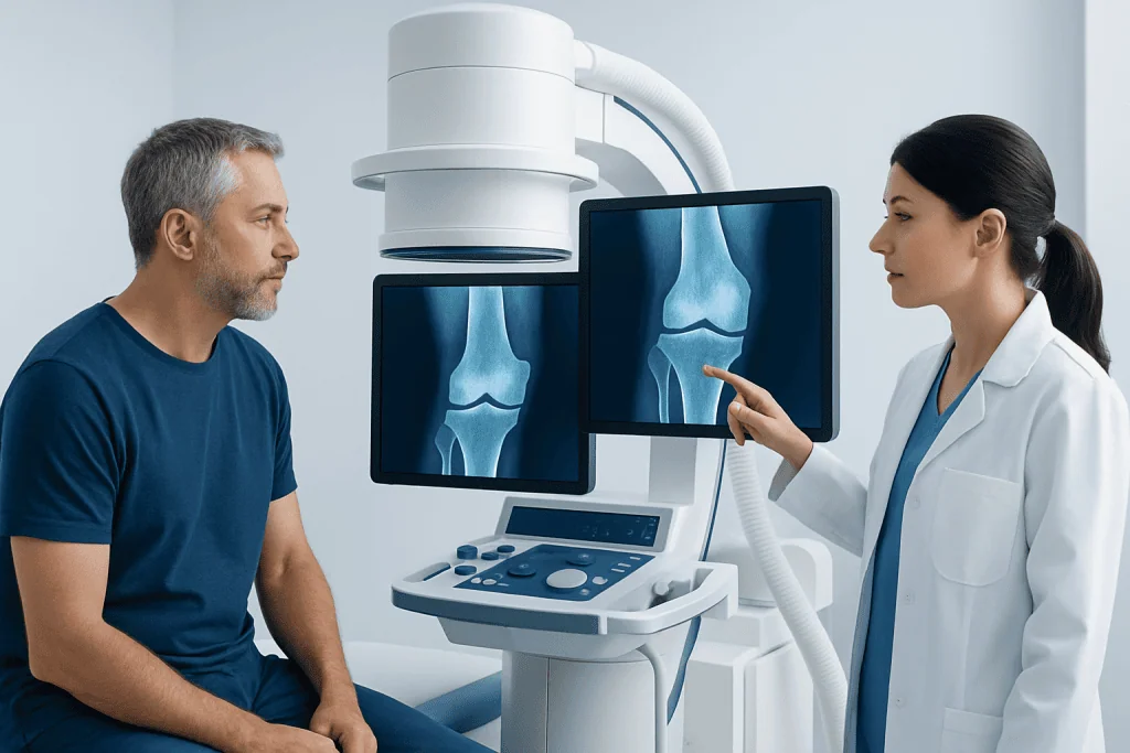 Orthopedic consultation with X-ray analysis at Acibadem Hospitals Group.