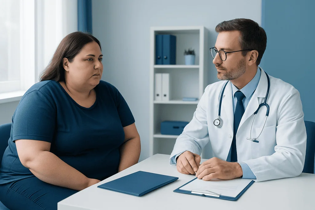 Doctor consulting with a patient about gastric health and GERD.