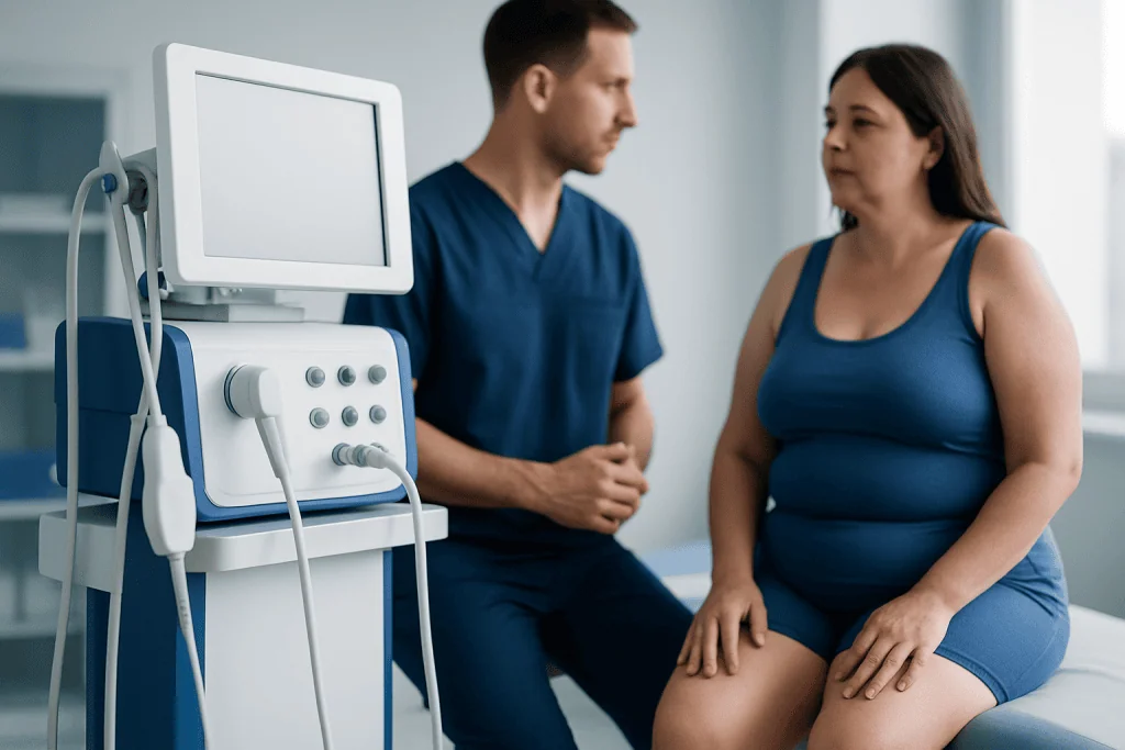 Medical consultation for body contouring after weight loss at Acibadem Hospital.