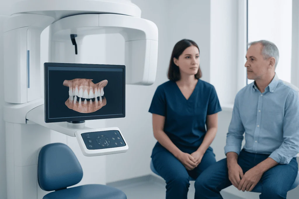 Dental consultation with 3D imaging at Acibadem Hospitals Group.