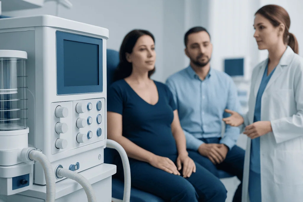 Medical consultation for breast reduction surgery at Acibadem Hospital.