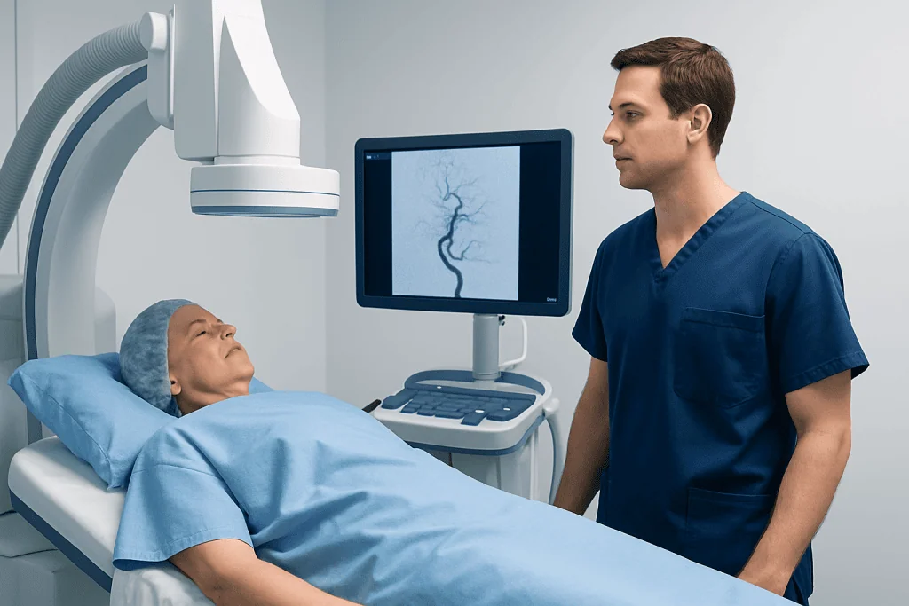 Interventional neurology procedure for stroke prevention at Acibadem Hospitals.