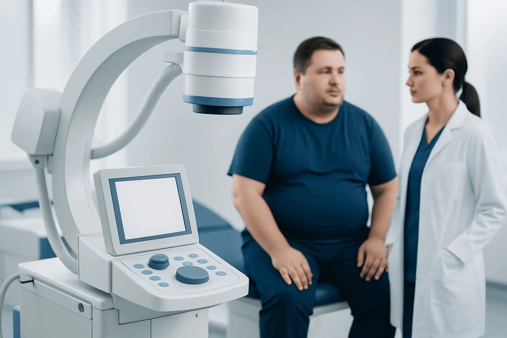 Medical consultation for kidney health with advanced imaging equipment at Acibadem Hospital.