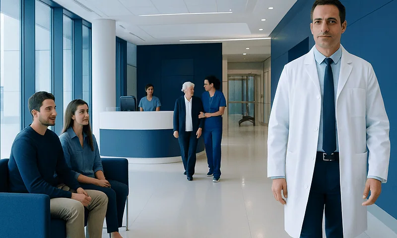 Medical staff and patients at Acibadem Hospital in Istanbul.