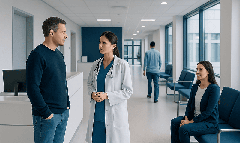 Morning-of-Surgery Medicines in Turkey: What to Confirm 8 Hospital staff discussing patient care in a modern medical facility.