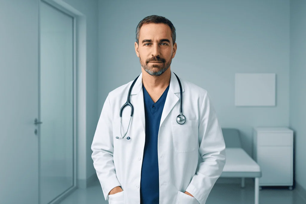 Why Preventive Longevity Medicine Is the Next Big Healthcare Trend 1 Medical doctor in white coat with stethoscope in clinic.