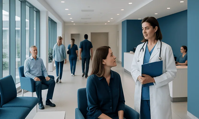 At Acibadem, What International Patients Should Know About Medical Records Privacy and Consent 14 Medical consultation at Acibadem Hospital with doctor and patient.
