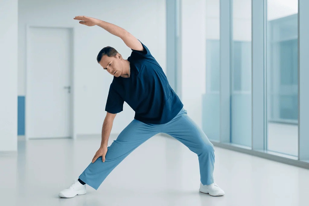 Why Second Opinions Matter Before Oncology Recovery Through Advanced Treatment Planning 1 Physiotherapist performing stretching exercise in modern clinic.