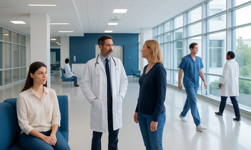 Medical consultation at Acibadem Hospital with healthcare professionals.