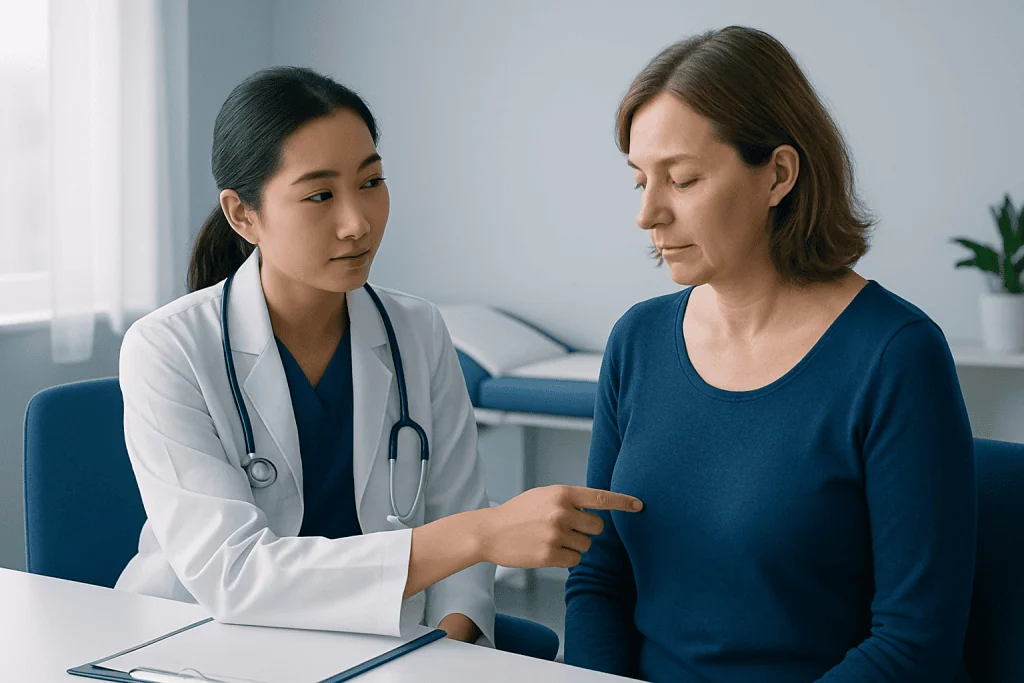 Doctor consulting with a patient in a medical office.