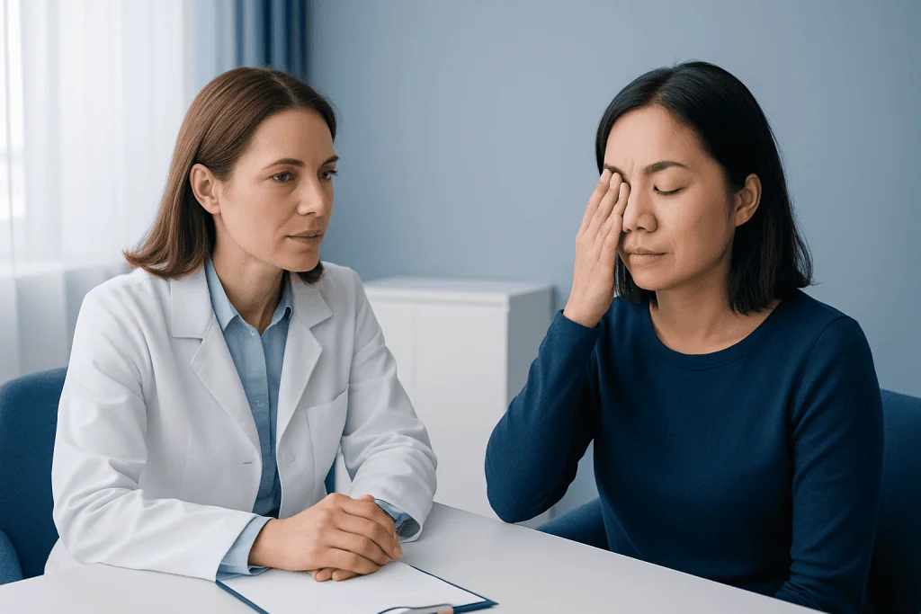 Causes and risk factors — spasm below eye